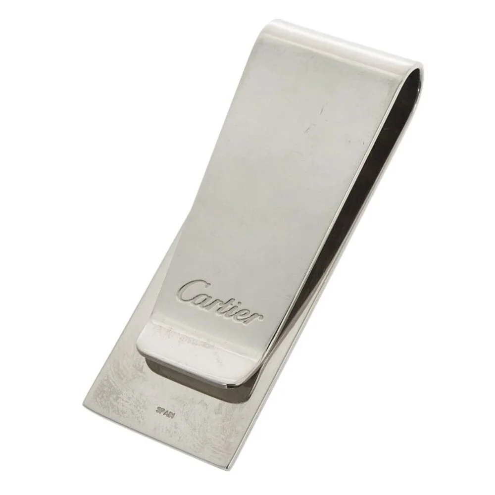 Cartier Happy Birthday 2 C Decor Logo Engraved Bill Clip Billfold Money Clip